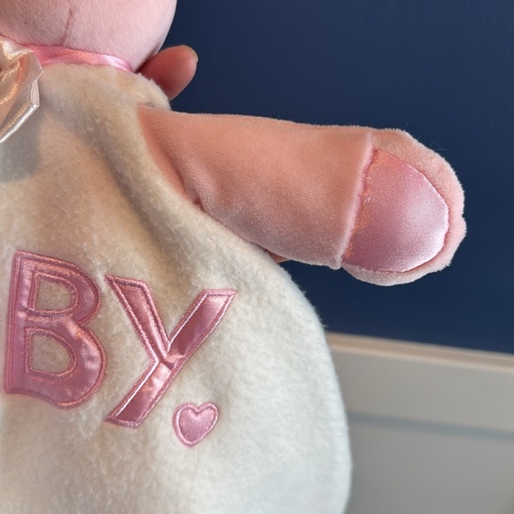 BABY GANZ BABY pink BEAR Security lovey with silky trim puppet 2000 - Picture 5 of 8